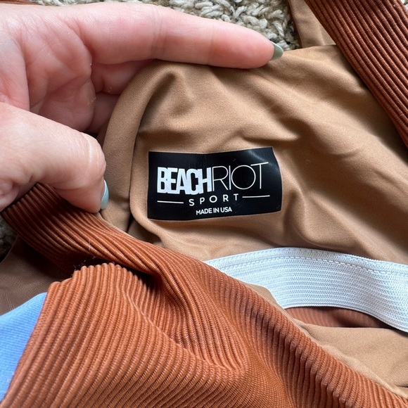 Beach Riot Brown and Blue Ribbed Top - Picture 3 of 4